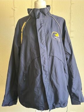 Reebok Michigan Wolverines Football Rain Jacket Navy Maize Mens L Good
